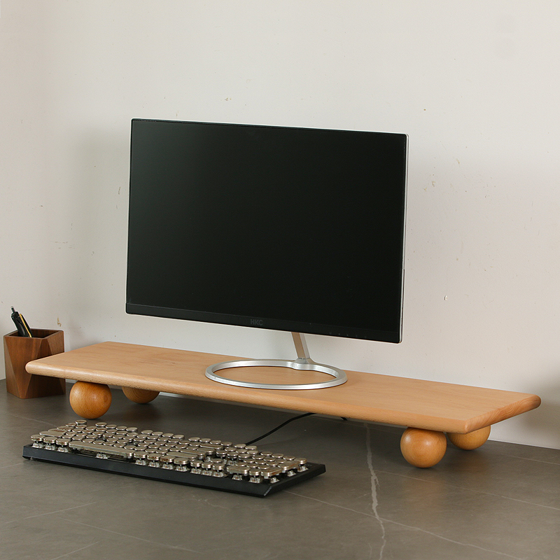 Desk Setup Natural - Elevador de escritorio de madera Natural,