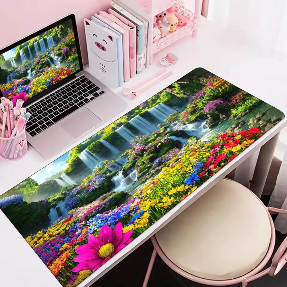 Desk Setup Natural - Alfombrilla de Escritorio Grande con Diseño