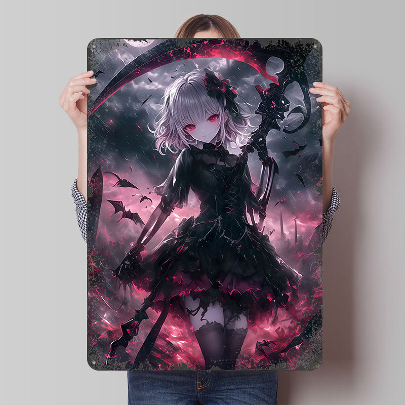 Desk Setup Poster - Póster de Chica Demonio Grim Reaper,