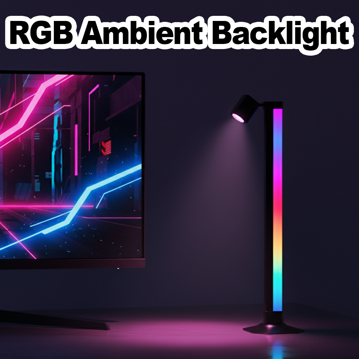 Desk Setup Black - Barra de luz inteligente LED RGB
