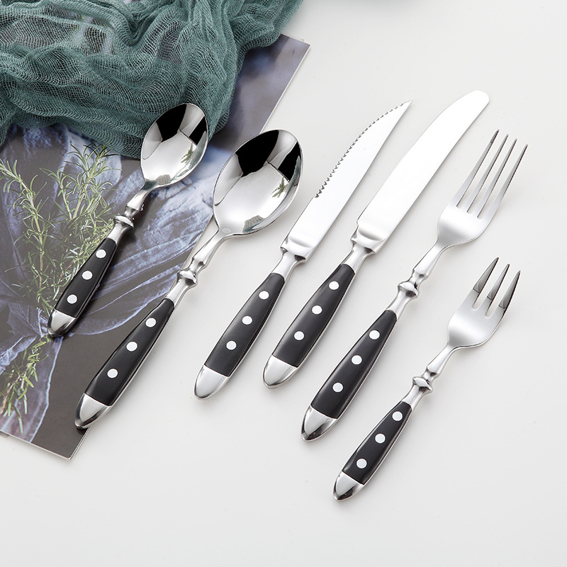 Desk Setup Black - Juego de cucharas y tenedor con