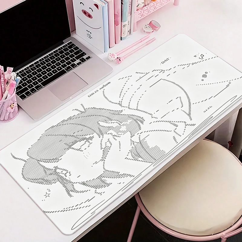 Desk Setup Kawaii - Alfombrilla de Ratón de Cuero con