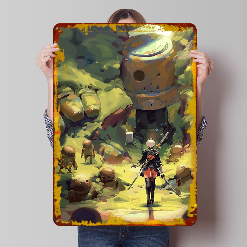 Nier Automata: 2B en el Bosque - Desk Setup Poster reseña y precio