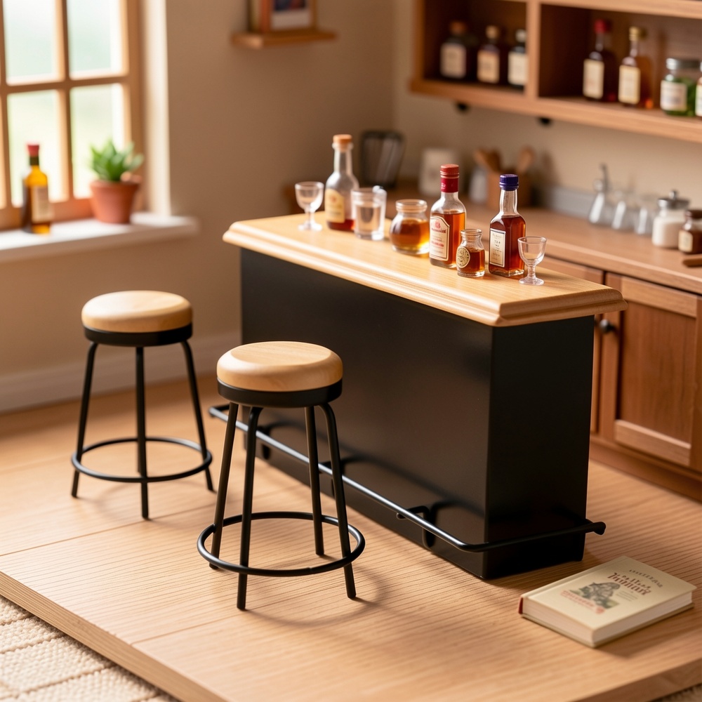 Juego de mesa de bar en miniat - Desk Setup Black reseña y precio