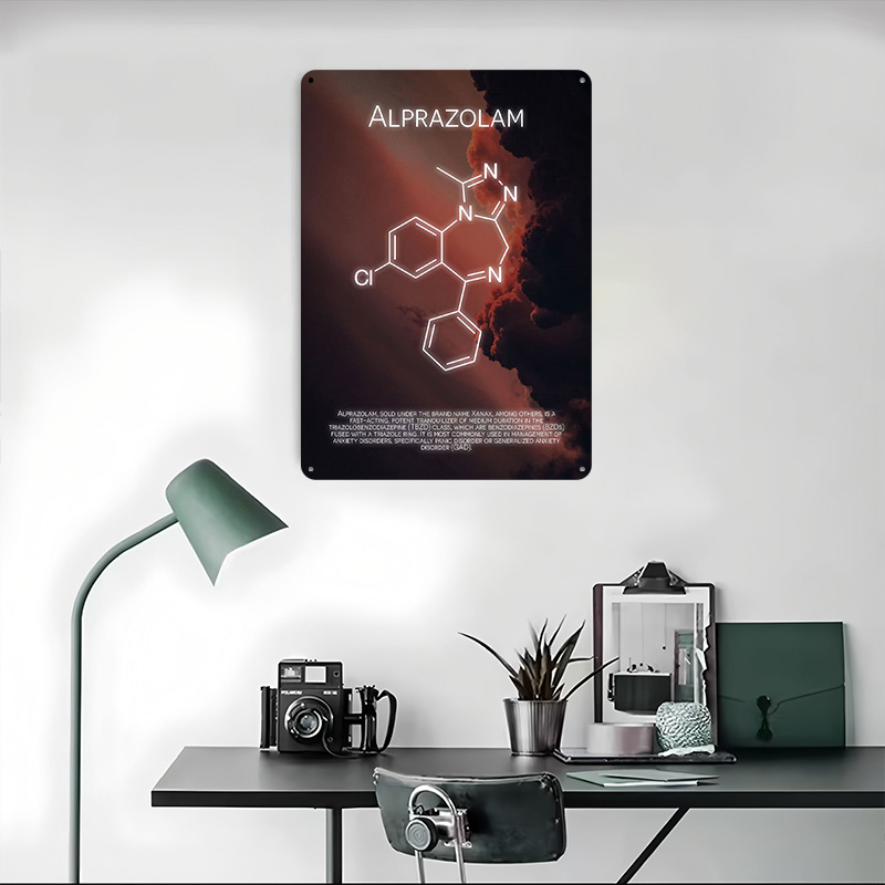 Pósteres de hojalata de molécu - Desk Setup Poster reseña y precio
