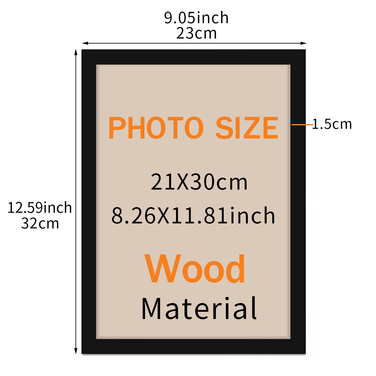 Marco de fotos de madera A4, i - Desk Setup Poster reseña y precio