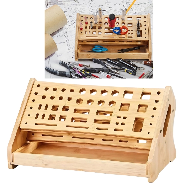 Estante almacenamiento madera  - Desk Setup Natural reseña y precio