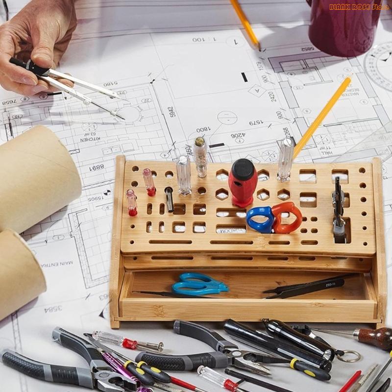 Estante almacenamiento madera  - Desk Setup Natural reseña y precio