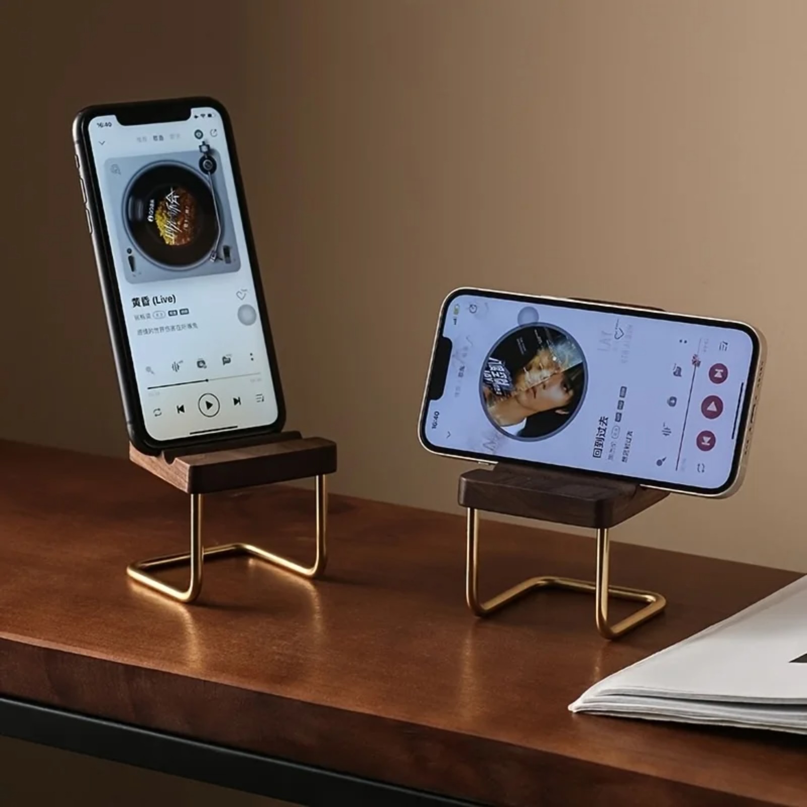 Soporte de Madera para Teléfon - Desk Setup Natural reseña y precio